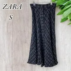 ZARA WOMAN レディースS ロングスカート ブラック Aライン