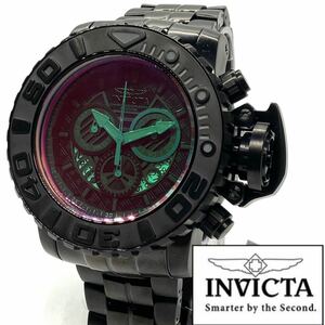 【定価24万円！】●デカ重! インビクタ INVICTA インヴィクタ シーハンター メンズ 腕時計 クロノグラフ クォーツ 新品 ブラック 新品速脳