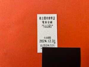 2枚 ☆東武鉄道 株主優待乗車証・電車全線☆2024年12月31日期限♪