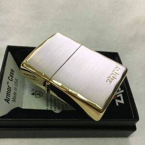 ZIPPO/アーマー/シャインレイ彫刻/シルバー&ゴールド/新品/ジッポー/送料無料/ギフト/プレゼント/コレクション