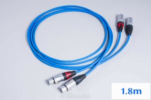 ベルデン　BELDEN 1800F　XLR バランスライン・ケーブル　L/Rペア　1.8m　ジャケットカラー青