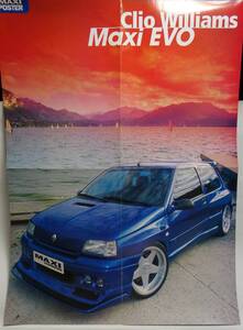 ルノー・アウディ　ポスター　表　Audi A4 Silver Spirit　　裏　Clio Williams Maxi EVO