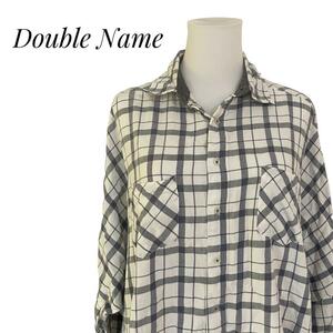 Double Name ダブルネーム　チェックシャツ　シャツブラウス　XL