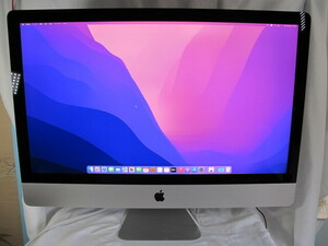 Apple A1419 iMac(Retina 5K,27-inch, Late 2015)i5 3.2GHz /HDD1.02TB(Fusion Drive)/メモリ12GB/0S Monterey