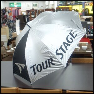 C201T　BRIDGESTONE ブリヂストン　TOUR STAGE ツアーステージ　銀傘　UMTS10　70cm　手開き式　ポリエステル　ブラック×シルバー　未使用