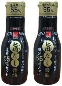 鹿児島の甘い醤油 かねよ 減塩 旨だし醤油 200ml ×２本組 塩分55％カット かつおだし 納豆・冷奴・刺身・鳥刺し b