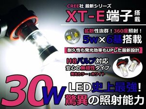 メール便送料無料 LEDフォグランプ フィット GK3 4 5 6/GP5 LEDバルブ ホワイト 6000K相当 H8 CREE製 30W フォグライト 2個セット