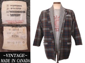 70s 80s ビンテージ Canada カナダ製 Tweed レイヤード JACKET ペンドルトン USAアメリカ VINTAGE ハリスツィード RRL ガーメンツ model