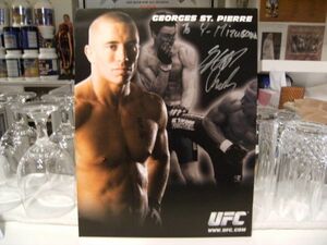 非売品★ボデイビル,プロレス,格闘技★総合格闘技 UFC 世界ミドル級王者 GEORGES ST.PIERRE ジョルジュ・サンピエール 直筆サイン★筋トレ