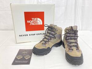 【IE40】(O) THE NORTH FACE ノースフェイス 25.5㎝ GORE-TEX トレッキングシューズ GTX TNFカーキ×シエナオレンジ(KS) 中古現状品