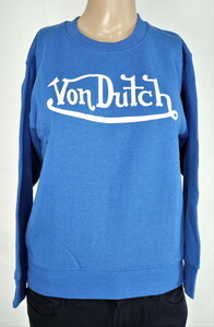 　＊激安 新品 ボンダッチ Von Dutch トレーナー 長袖 裏起毛 カットソー サイズ(14-16)ブルー(ホワイトロゴ) )送料込み2,900円 LNT08