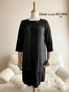 ほぼ新品同様 Demi-Luxe BEAMS 29,160円 ワンピース＊レディース ドレス ブラック M トップス 春 ナチュラル 入学式 卒業式 冠婚葬祭 38 M