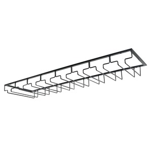 ワイングラスホルダー 吊り下げ グラスハンガー 吊り戸棚設置 ネジ止め [ ブラック / 8列 ] グラスラック