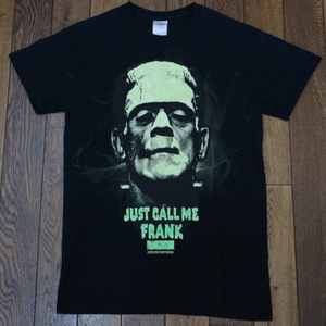 FRANKENSTEIN JUST CALL ME FRANK Tシャツ ブラック S 蛍光 フランケンシュタイン 映画 ホラー ムービー キャラクター