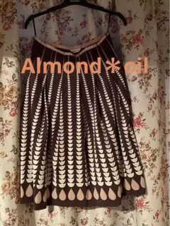 SALE中⭐︎Almond * oil フレアスカート 茶色とクリーム色＊秋冬