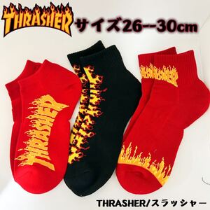 THRASHER スラッシャー メンズ　3足セット クォーター ソックス