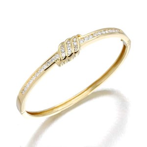 K18YG ダイヤモンド バングル 15.5cm D1.41ct イエローゴールド750 ジュエリー 宝石 アクセサリー 誕生石 4月