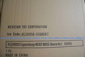 ■新品 未開封 BE@RBRICK fragmentdesign MICKEY MOUSE REVERSE Ver.1000％