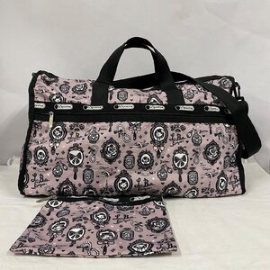 LESPORTSAC レスポートサック ボストンバッグ ナイロン製 ショルダー付 ピンク系 ポーチあり ブランド レディース