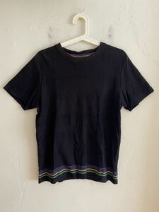 【送料無料】中古 PAUL SMITH ポール スミス デザイン Tシャツ ブラック サイズM