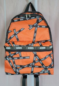 【LeSportsac】レスポートサック リュック オレンジ リボン柄