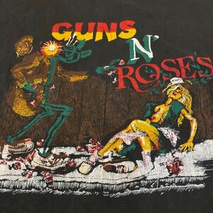 vintage【80s? Guns N’ Roses Tシャツ】 /ガンズ Appetite For Destruction 初期レイプジャケット ブラック M?