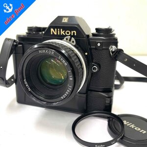 レンズセット◆ニコン Nikon◆EM 一眼レフ カメラ 本体 NIKKOR 50mm 1:1.8 フィルム ボディ 動作未確認 モータードライブ/フィルター付