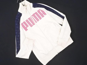 PUMA プーマ ロゴ トラック ジャケット sizeL/白ｘ紺 ◇■ ☆ eka1 レディース