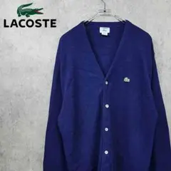 90s ラコステ LACOSTE ニット カーディガン ネイビー XL 古着