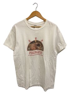 GILDAN◆Tシャツ/L/コットン/WHT/プリント/PEKINGESE/ペキングース/00s