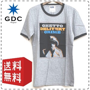 男女兼用 ユニセックス メンズSサイズ グレー 日本製 GDC ジーディーシー 半袖プリントTシャツ 綿100％ コットン 全国送料無料 A613