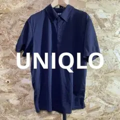 【番9991】UNIQLO ポロシャツ　ボタンダウン　ネイビー　XL