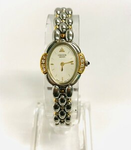 SEIKO　CREDOR セイコー　クレドール　1E70-3040　ステンレス×18KT　レディース腕時計　白文字盤　クォーツ qow.YUJ02