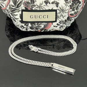 1円～★グッチ GUCCI カットアウトG スターリングシルバー ネックレス★未使用品 保存袋付き SV925 ペンダント アクセサリー I3001ZN10