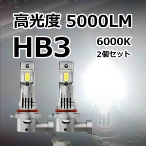 HB3 ホワイト 6000K LED ヘッドライト ハイビーム コンパクト設計 アルミボディ仕様 白 放熱フィン ターボファン内蔵 12V 24V