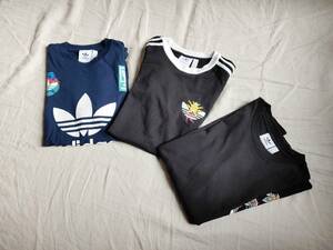 3枚セット コラボ ADIDAS アディダス Tanaami 田名網敬一 Tシャツ 半袖 コットン プリント S 黒 ブラック 紺 ネイビー ★8