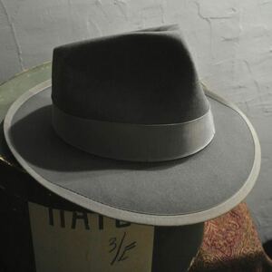 50s VINTAGE Adam 7 1/2 60cm ヴィンテージ アダム stetson ステットソン whippet ウィペットシルバーブルーグレージョニーデップハット