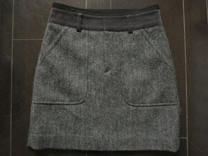 ■上質美品【23区 vingt - trois arrondissements】Donegal tweed 高級ツィードスカート小さな5号SS b566