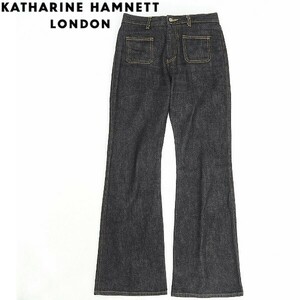 ◆KATHARINE HAMNETT LONDON キャサリン ハムネット ロンドン ブーツカット ブラック デニム パンツ ジーンズ M