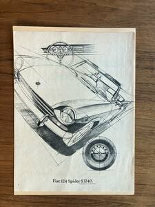 フィアット　fiat　１２４　スパイダー　アメリカ雑誌広告（ビンテージ）