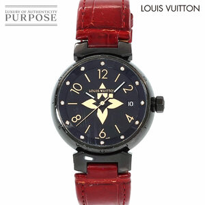 ルイ ヴィトン LOUIS VUITTON タンブール QA048 レディース 腕時計 デイト 12P ダイヤ ブラック 文字盤 クォーツ ウォッチ 90205992