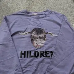 紫色 HILDREN 子供の顔 プリント 長袖Tシャツ