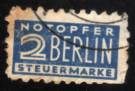 郵便税切手★NOTOPFER 2BERLIN　西ベルリン　１９４８年