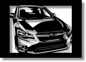 スバル(SUBARU) インプレッサ Imprezaの切り絵　(1)【A4サイズ】[C4-087]