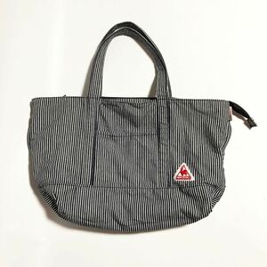 le coq sportif ☆ 使い勝手の良い◎ ヒッコリー トートバッグ サイドポケット 男女兼用 スポーツ 人気 ルコック スポルティフ■SBA78