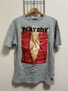 ［PLAYBOY］プレイボーイ　半袖Tシャツ グレー　M 0240405-9