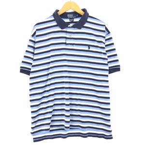 古着 ラルフローレン Ralph Lauren POLO by Ralph Lauren 半袖 ボーダー ポロシャツ メンズXL /eaa447768 【SS2409_30%】