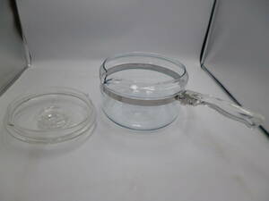 昭和レトロ★ オールド パイレックス 片手鍋★ USED★ PYREX 6213　6214 耐熱ガラス