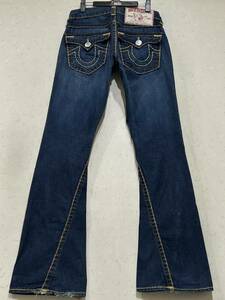 ※TRUE RELIGION トゥルーレリジョン JOEY SUPERT デニムパンツ 濃いインディゴ 未裾直 米国製 28 　　　 BJBD.E