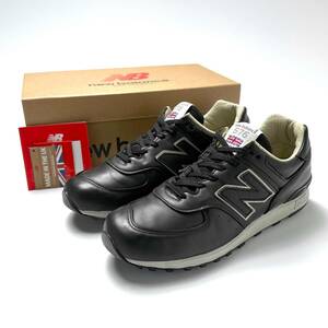 フルグレイン オールレザー New Balance M576CKK UK製 US8.5 26.5cm イギリス英国製 黒 ブラック×ベージュ NB スニーカー Made In England